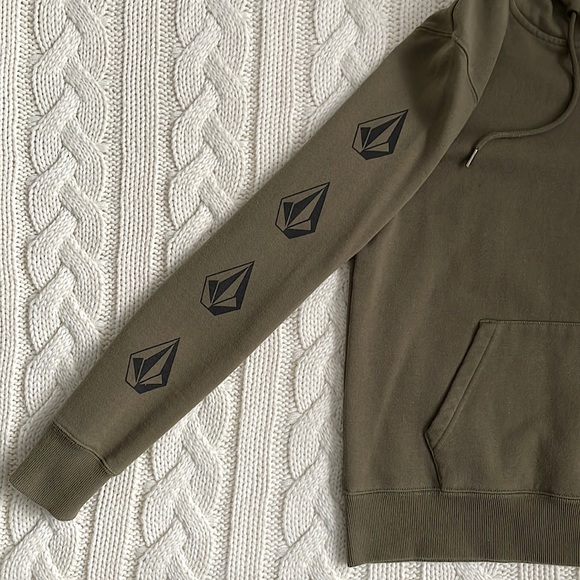 Volcom Olive Green Embroidered Logo Pullover Hoodie - Picture 3 of 10